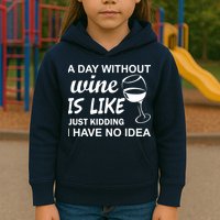 A Day Without Wine Is like Just Kidding I Have No idea Kids Hoodie