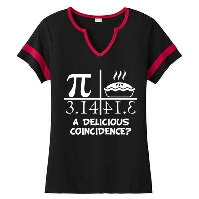 A Delicious Coincidence? Pi Day 3.14 Math Geek Ladies Halftime Notch Neck Tee