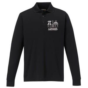 A Delicious Coincidence? Pi Day 3.14 Math Geek Performance Long Sleeve Polo