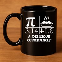 A Delicious Coincidence? Pi Day 3.14 Math Geek 11oz C Handle Ceramic Mug