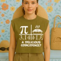 A Delicious Coincidence? Pi Day 3.14 Math Geek Garment-Dyed Women's Muscle Tee