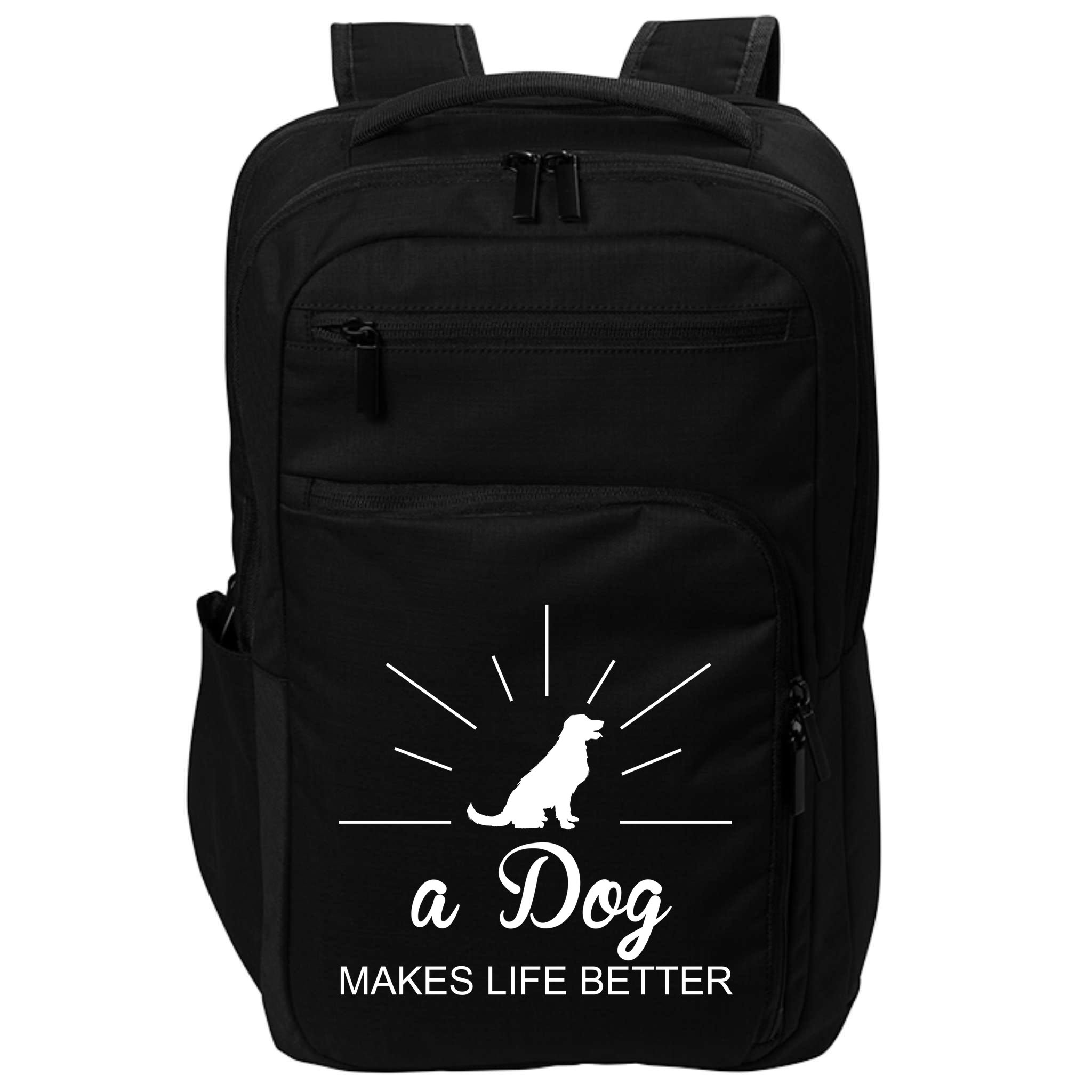 A Dog Makes Life Better Impact Tech Backpack
