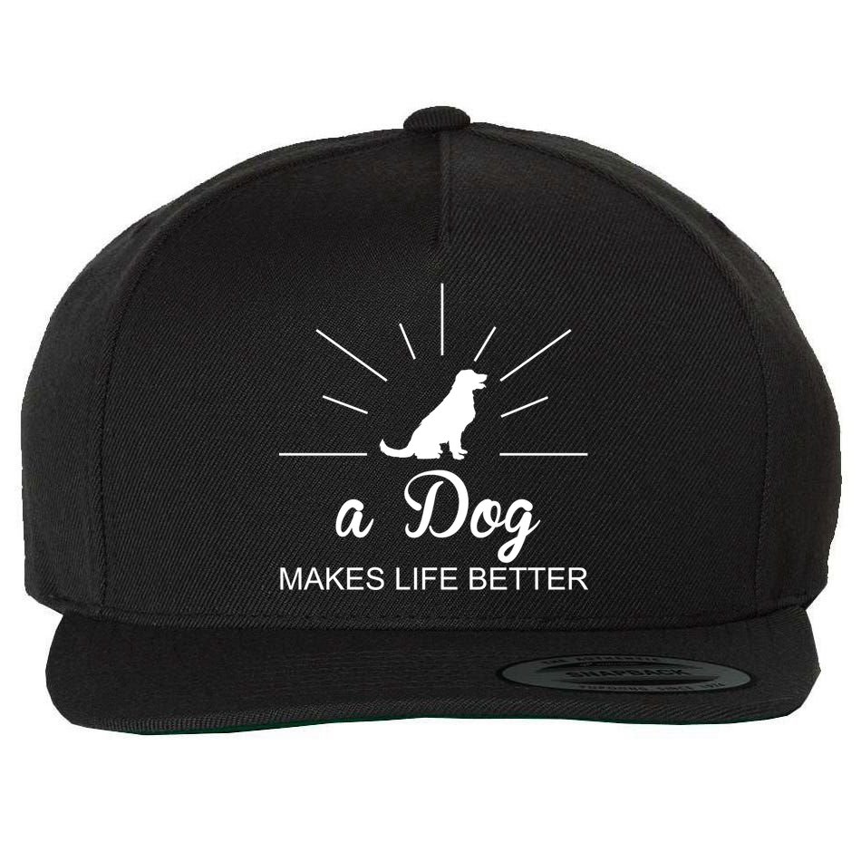 A Dog Makes Life Better Wool Snapback Cap