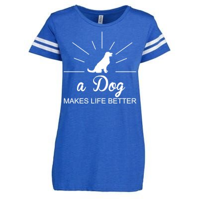 A Dog Makes Life Better Enza Ladies Jersey Football T-Shirt