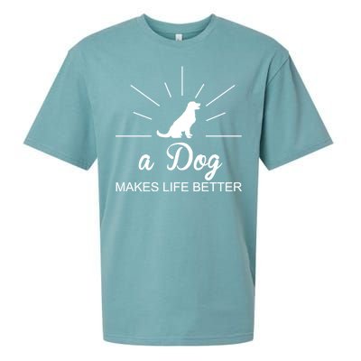 A Dog Makes Life Better Sueded Cloud Jersey T-Shirt