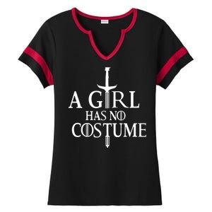 A Girl Has No Costume Ladies Halftime Notch Neck Tee