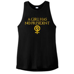 A Girl Has No President Resist Anti Trump Ladies PosiCharge Tri-Blend Wicking Tank