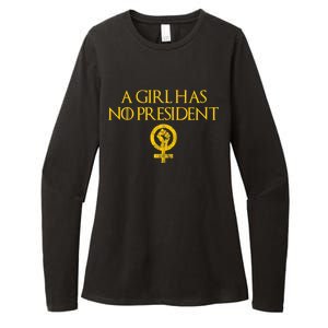 A Girl Has No President Resist Anti Trump Womens CVC Long Sleeve Shirt