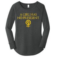 A Girl Has No President Resist Anti Trump Women's Perfect Tri Tunic Long Sleeve Shirt