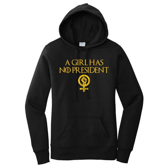 A Girl Has No President Resist Anti Trump Women's Pullover Hoodie