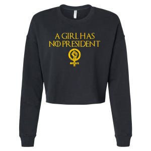 A Girl Has No President Resist Anti Trump Cropped Pullover Crew