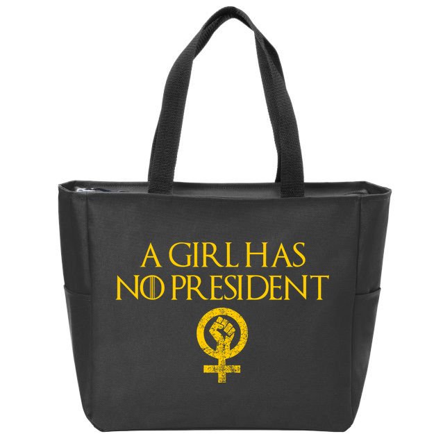 A Girl Has No President Resist Anti Trump Zip Tote Bag