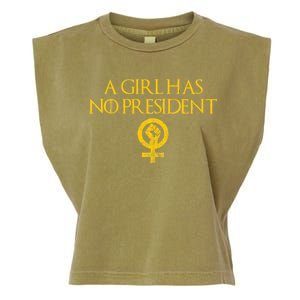 A Girl Has No President Resist Anti Trump Garment-Dyed Women's Muscle Tee