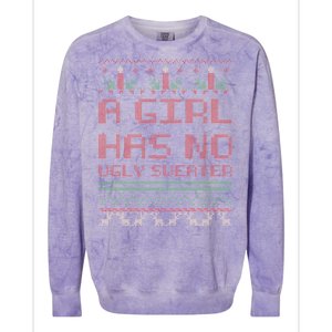 A Girl Has No Ugly Sweater Funny Christmas Colorblast Crewneck Sweatshirt