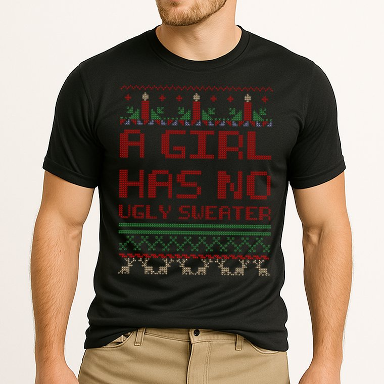 A Girl Has No Ugly Sweater Funny Christmas Performance Shirt