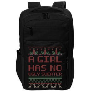 A Girl Has No Ugly Sweater Funny Christmas Impact Tech Backpack