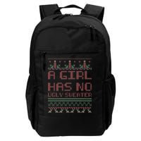 A Girl Has No Ugly Sweater Funny Christmas Daily Commute Backpack