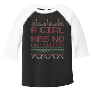 A Girl Has No Ugly Sweater Funny Christmas Toddler Fine Jersey T-Shirt