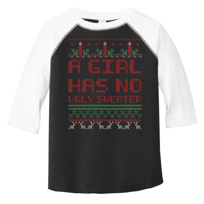 A Girl Has No Ugly Sweater Funny Christmas Toddler Fine Jersey T-Shirt