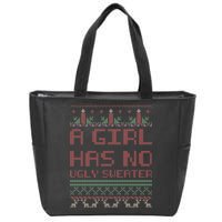 A Girl Has No Ugly Sweater Funny Christmas Zip Tote Bag