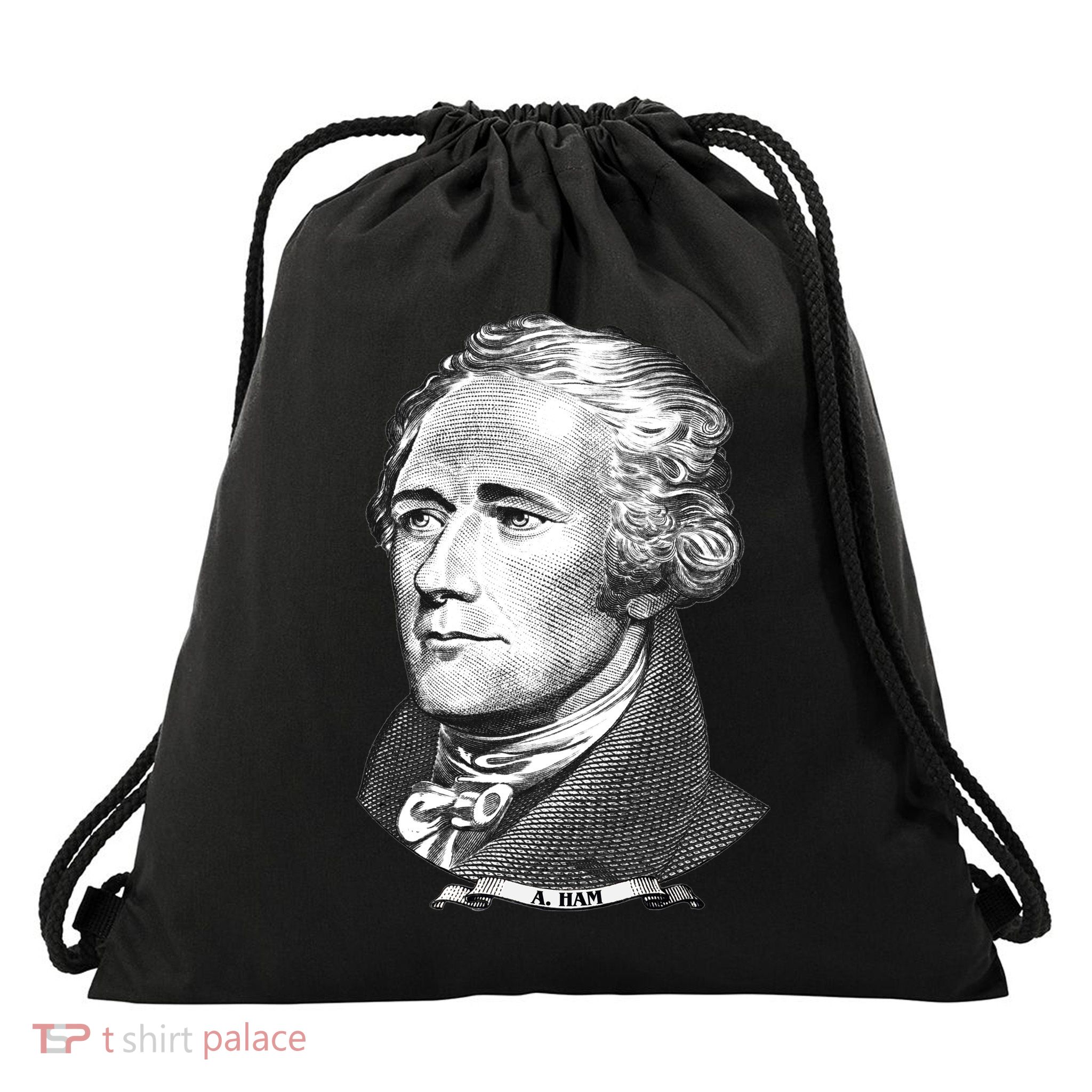 A Ham A Ham Big Face Portrait Drawstring Bag