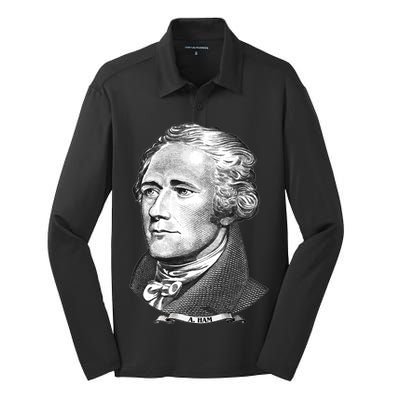 A Ham A Ham Big Face Portrait Silk Touch Performance Long Sleeve Polo