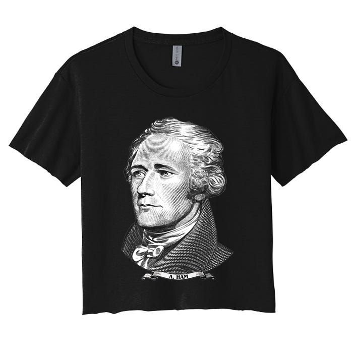 A Ham A Ham Big Face Portrait Women's Crop Top Tee