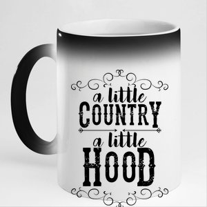 A Little Country A Little Hood 11oz Black Color Changing Mug