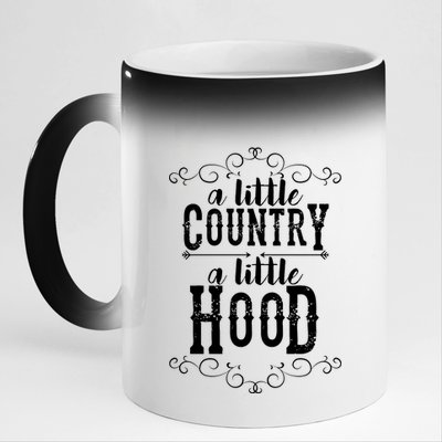 A Little Country A Little Hood 11oz Black Color Changing Mug