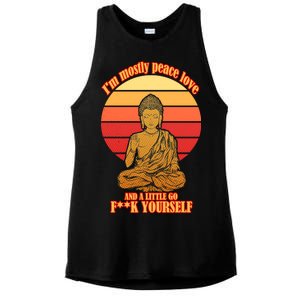 A little Go F**k Yourself Funny Buddha Ladies PosiCharge Tri-Blend Wicking Tank