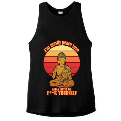 A little Go F**k Yourself Funny Buddha Ladies PosiCharge Tri-Blend Wicking Tank