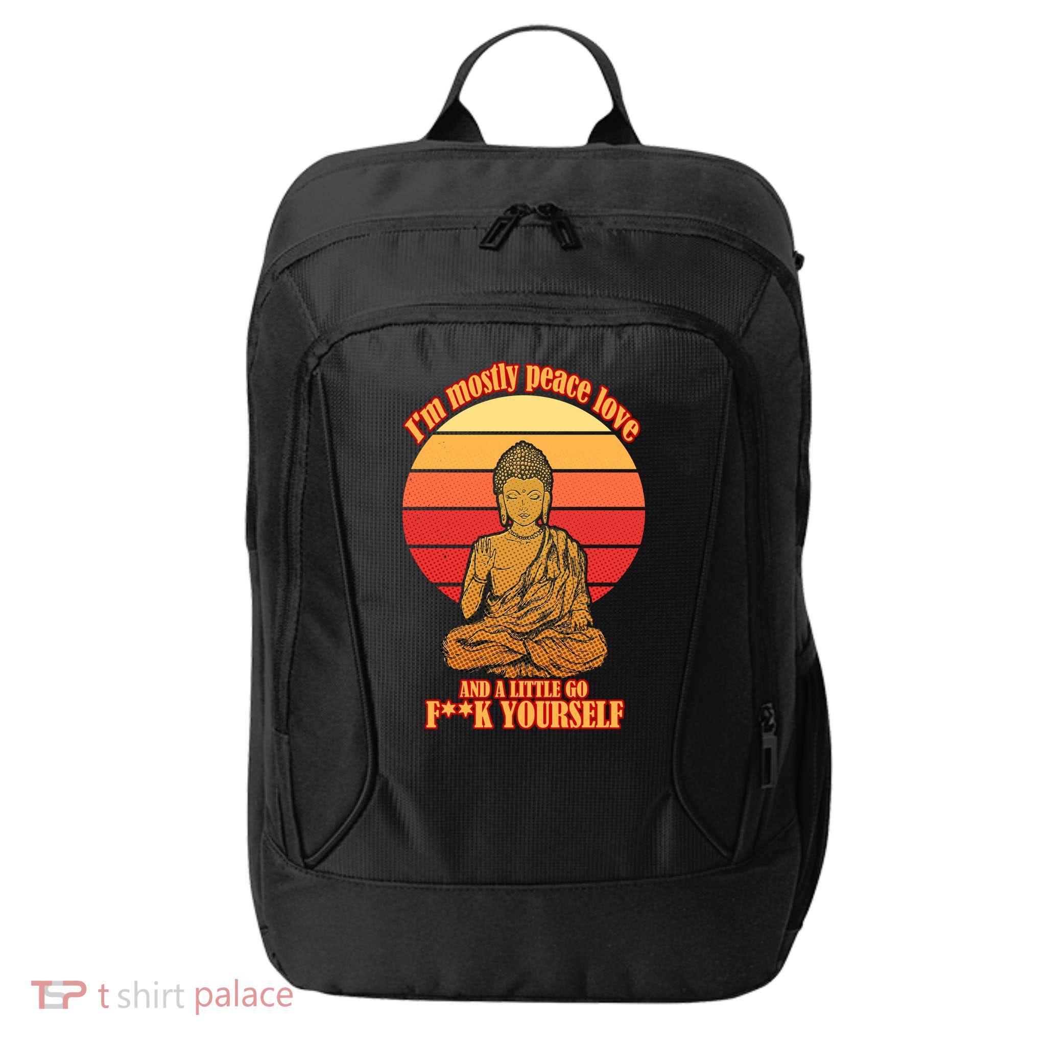 A little Go F**k Yourself Funny Buddha City Backpack