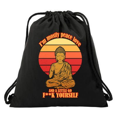 A little Go F**k Yourself Funny Buddha Drawstring Bag