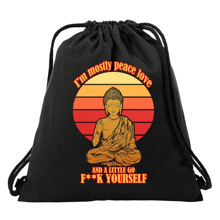 A little Go F**k Yourself Funny Buddha Drawstring Bag
