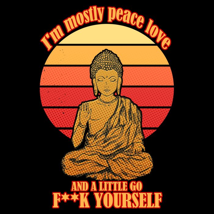 A little Go F**k Yourself Funny Buddha Flat Bill Trucker Hat