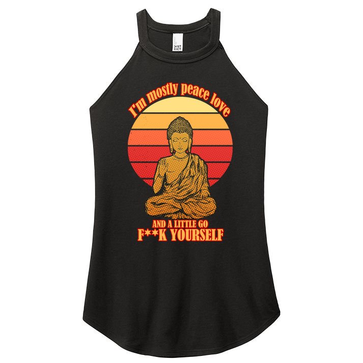 A little Go F**k Yourself Funny Buddha Women's Perfect Tri Rocker Tank