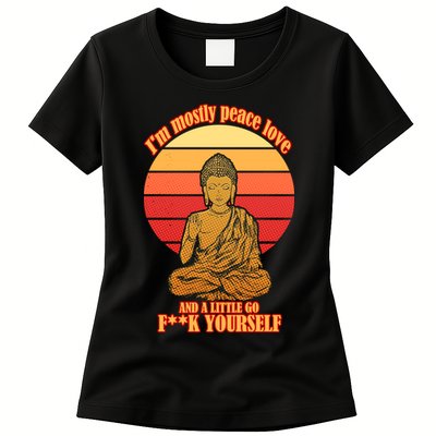 A little Go F**k Yourself Funny Buddha Womens T-Shirt