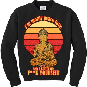 A little Go F**k Yourself Funny Buddha Kids Sweatshirt