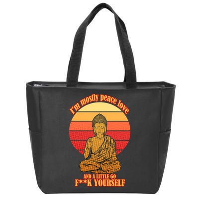 A little Go F**k Yourself Funny Buddha Zip Tote Bag