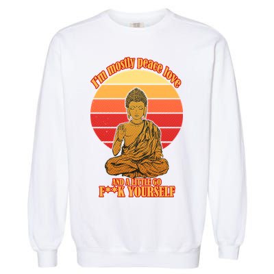 A little Go F**k Yourself Funny Buddha Garment-Dyed Sweatshirt