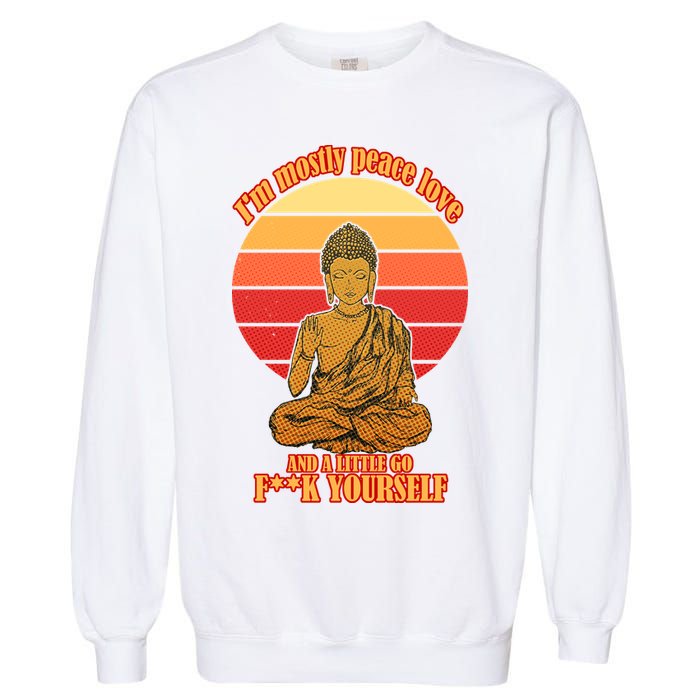 A little Go F**k Yourself Funny Buddha Garment-Dyed Sweatshirt