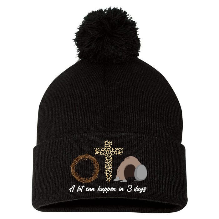 A Lot Can Happen in 3 Day Celebrating Easter Pom Pom 12in Knit Beanie