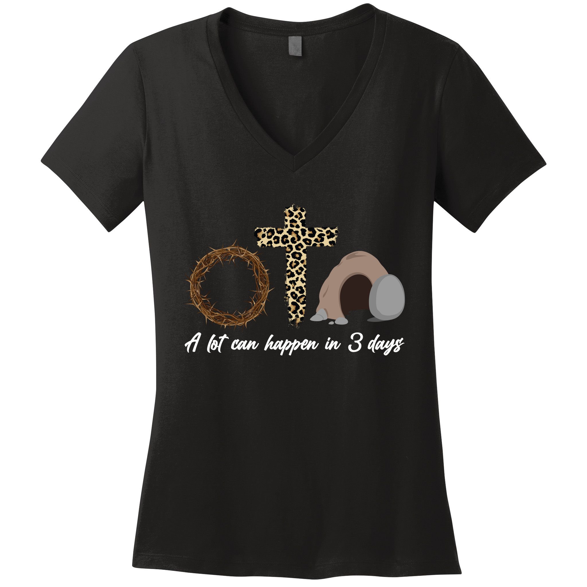 A Lot Can Happen in 3 Day Celebrating Easter Women's V-Neck T-Shirt