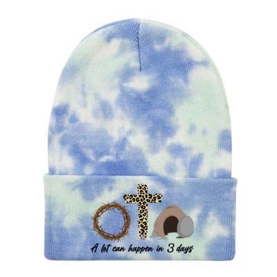 A Lot Can Happen in 3 Day Celebrating Easter Tie Dye 12in Knit Beanie