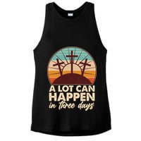 A Lot Can Happen in Three Days Jesus Resurrection Ladies PosiCharge Tri-Blend Wicking Tank