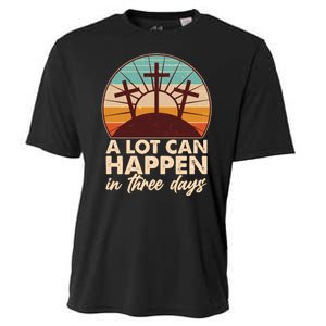 A Lot Can Happen in Three Days Jesus Resurrection Cooling Performance Crew T-Shirt