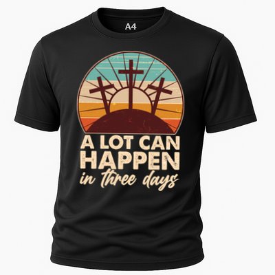 A Lot Can Happen in Three Days Jesus Resurrection Cooling Performance Crew T-Shirt