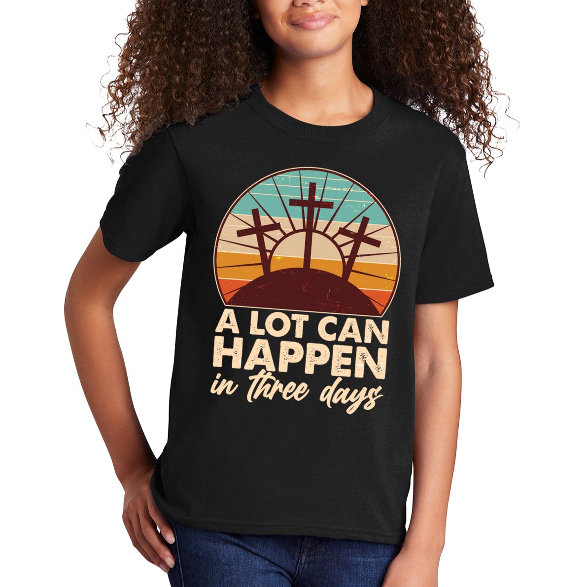 A Lot Can Happen in Three Days Jesus Resurrection Kids T-Shirt