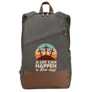 A Lot Can Happen in Three Days Jesus Resurrection Cotton Canvas Backpack