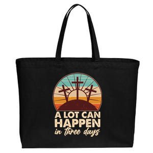 A Lot Can Happen in Three Days Jesus Resurrection Cotton Canvas Jumbo Tote